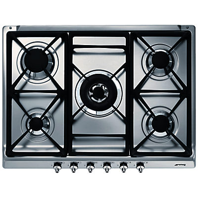 Smeg SE70SGH-5 Gas Hob, Stainless Steel Smeg SE70SGH-5 Gas Hob, Stainless Steel